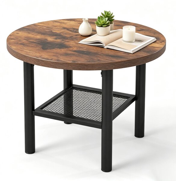 Tavolino KOMFOTTEU, forma rotonda, per soggiorno, dimensioni 60 x 60 x 42 cm