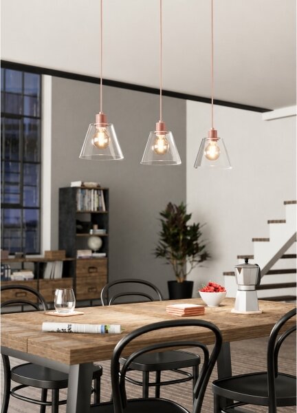Eglo 43632 - Lampadario su corda COPLEY 3xE27/40W/230V