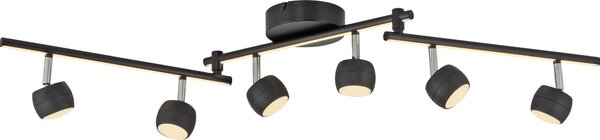 JUST LIGHT Lampada da soffitto a LED 11403-18, 32 W, 3000 K, 37 000 lm, bianco caldo, IP20, nero