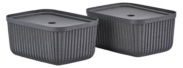 Scatole in set con coperchio nere 2 pz 32x23x20,5 cm Pulp – Zone