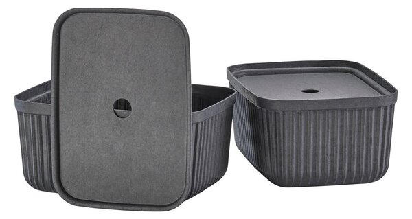 Scatole in set con coperchio nere 2 pz 32x23x20,5 cm Pulp – Zone