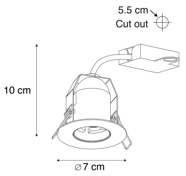 Set di 6 faretti da incasso moderni neri - Insight