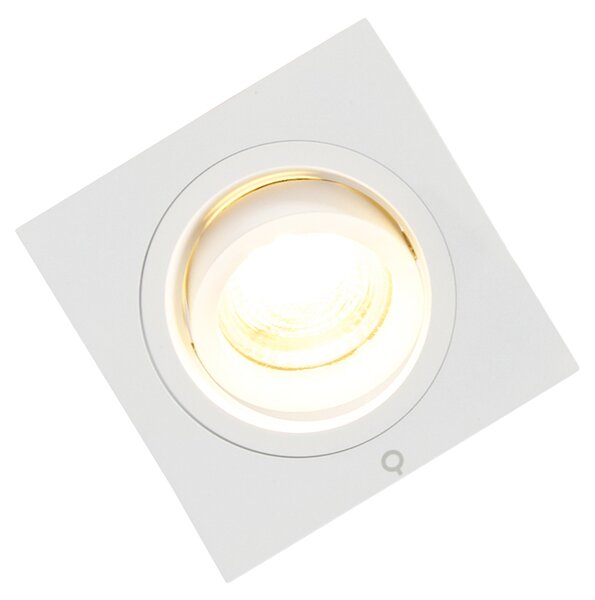 Set di 6 faretti da incasso quadrati bianchi orientabili e inclinabili - Chuck
