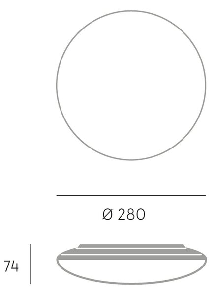 Plafoniera Per Esterni Interni In Alluminio Biano Led 24 W 1700 Lm 3000K Orchid
