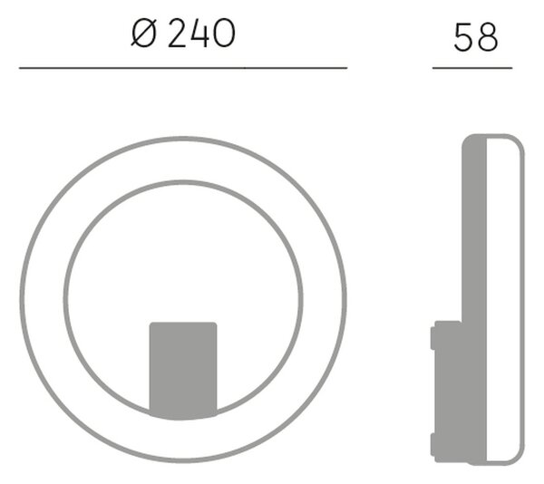 Applique Per Esterni Ed Interni In Alluminio Grigio Led 20 W 2000 Lm 3000K Omega