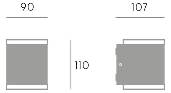 Applique Esterno Interno In Alluminio Grigio Led 7,2+7,2W 700 Lm 3000K Tango