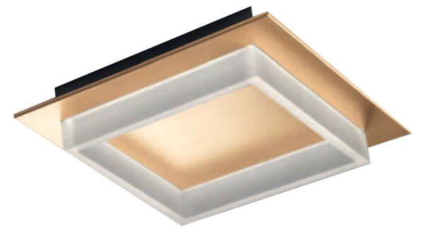 Plafoniera Contemporanea Square Metallo Oro Opaco Led 40W