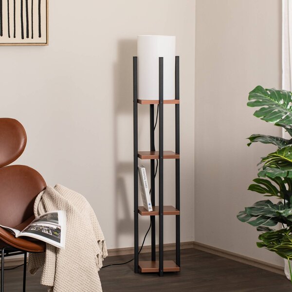 Lampada da terra Shelf Opviq, Nero, Soggiorno / Sala da pranzo, Metallo, Moderno, Lampada da terra