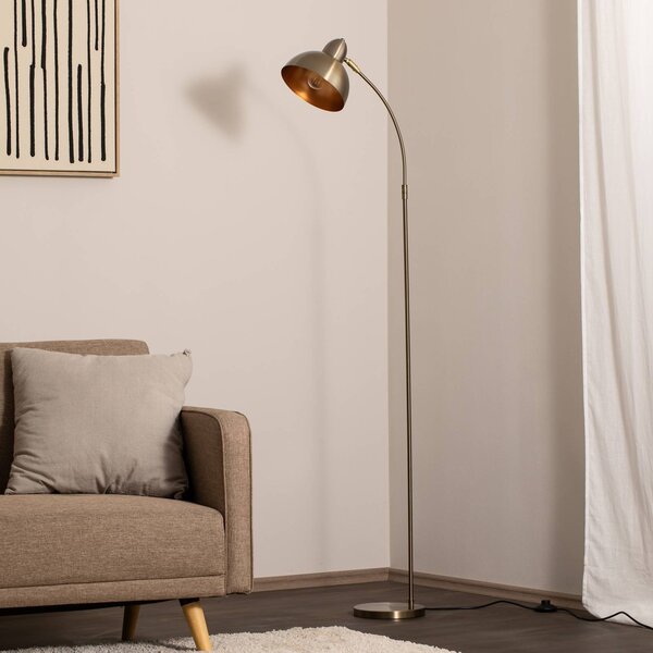 Lampada da terra Varzan Opviq, Ottone / Oro, Soggiorno / Sala da pranzo, Metallo, Lampada da terra