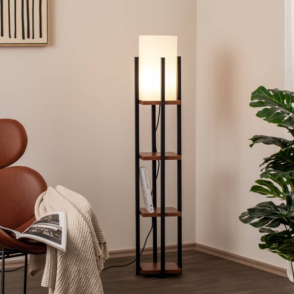 Lampada da terra Shelf Opviq, Nero, Soggiorno / Sala da pranzo, Metallo, Moderno, Lampada da terra