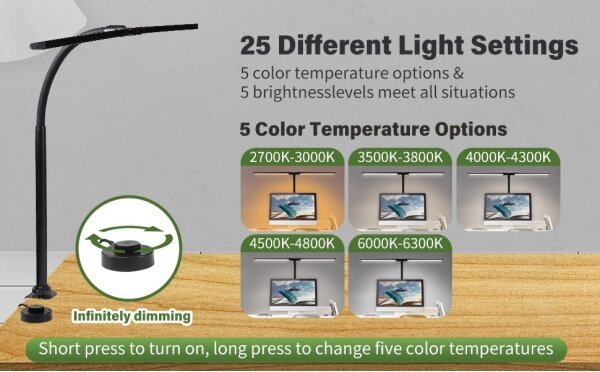 Immax 08995L - Luce LED dimmerabile per schermo OFFICE LED/24W/230V 2700-6300K CRI 95