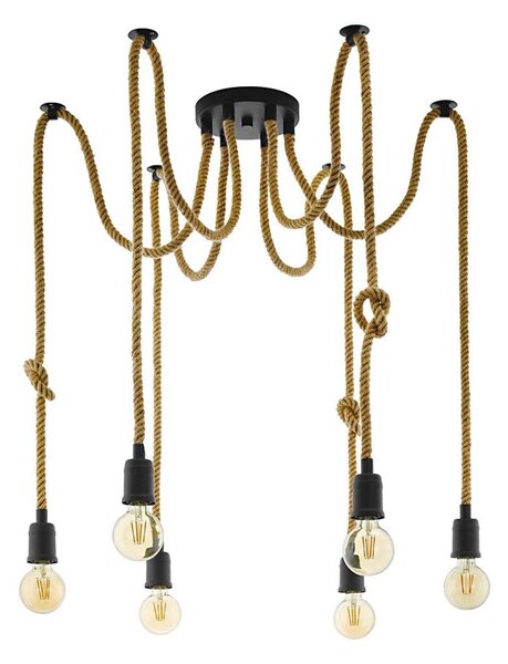 Eglo 43195 - Lampadario a sospensione con filo RAMPSIDE 6xE27/28W/230V ragno