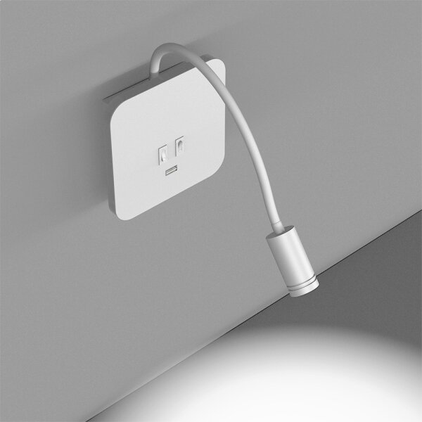 LED lampada da parete flessibile con USB BASE LED/8W + LED/2W/230V bianca
