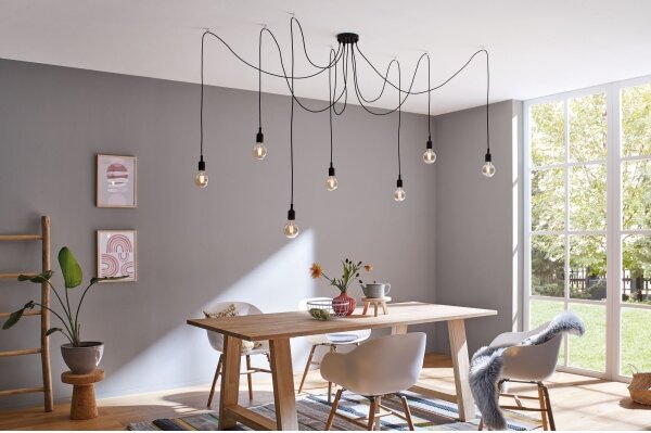 Paulmann 50390 - Lampadario a sospensione con filo NEORDIC 7xE27/20W/230V ragno