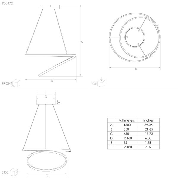 Eglo 900472 - Lampadario LED a sospensione con filo RUOTALE LED/36W/230V