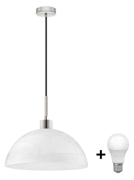 Lampadario LED sospeso su cavo 1xE27/60W/230V bianco/nero
