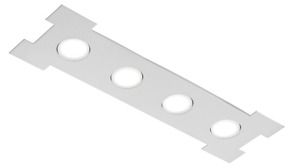 Plafoniera Contemporanea Atene Metallo Grigio Perla 4 Luci Gx53