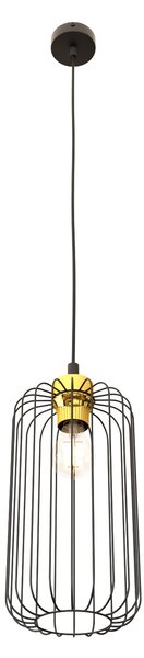 Sospensione Minimal Industrial Donar 1 Luce Nera E Oro