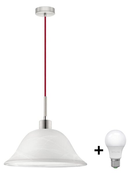 Lampadario LED a sospensione con cavo 1xE27/60W/230V bianco/rosso
