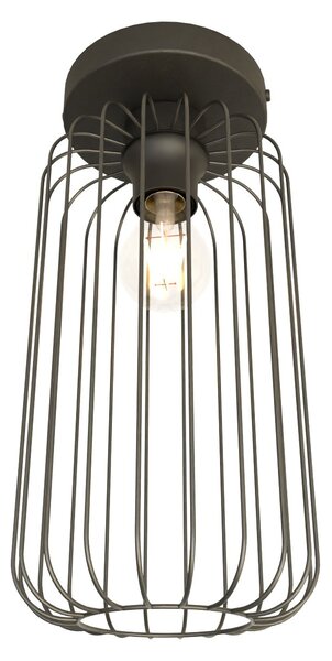 Plafoniera Minimal Industrial Njoror 1 Luce Nera