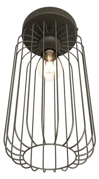 Plafoniera Minimal Industrial Njoror 1 Luce Nera