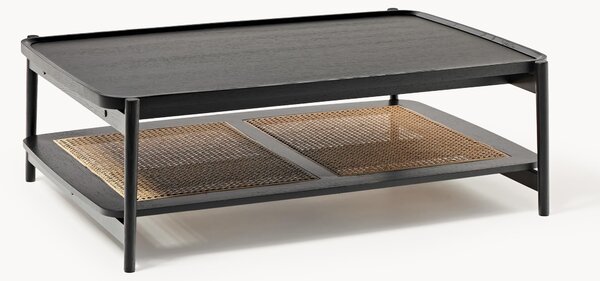 Tavolino da salotto in legno con spazio storage e intreccio viennese Libby