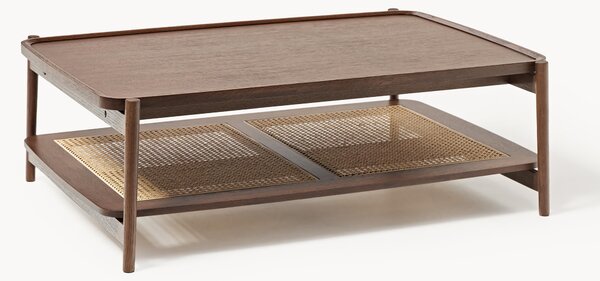 Tavolino da salotto in legno con spazio storage e intreccio viennese Libby