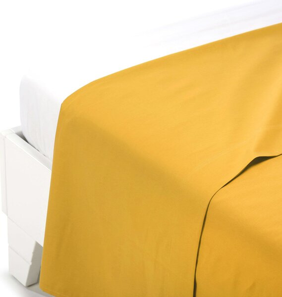 Lenzuolo Superiore In Cotone Tinta-unita Matrimoniale Caleffi Tinta Unita Giallo Caleffi