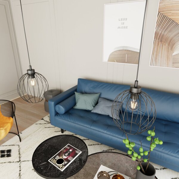 Sospensione Minimal Industrial Euryphaessa 1 Luce Nera