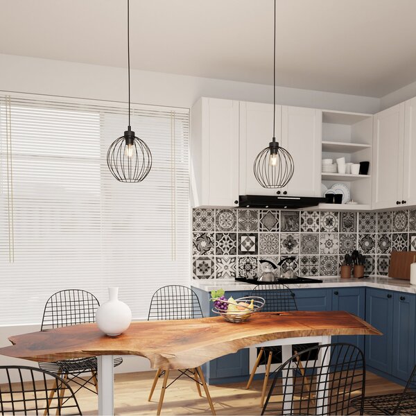 Sospensione Minimal Industrial Euryphaessa 1 Luce Nera