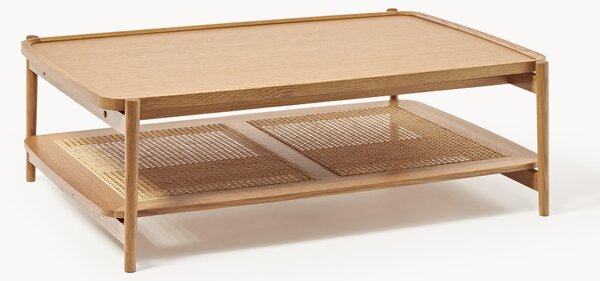 Tavolino da salotto in legno con spazio storage e intreccio viennese Libby