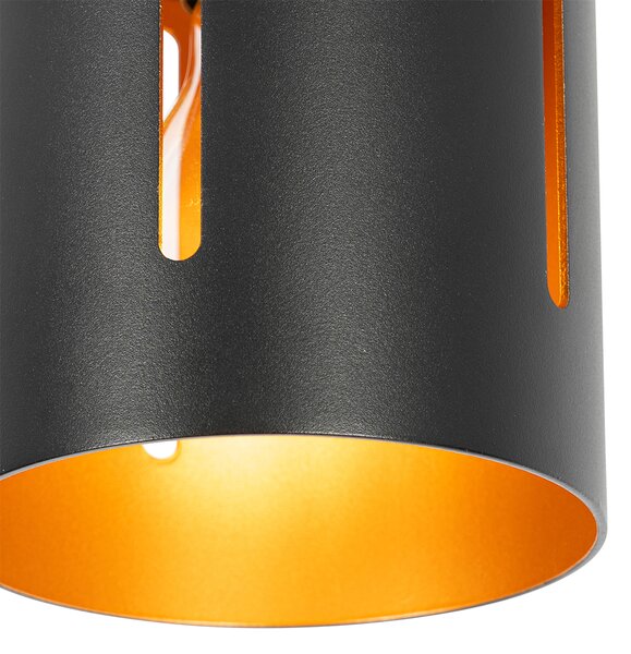Plafoniera di design nera con interno dorato - Yana