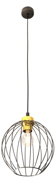 Sospensione Minimal Industrial Euryphaessa 1 Luce Nera E Oro