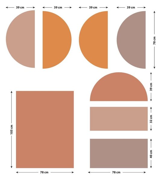 Adesivo da parete 250x200 cm Abstract Sunset - Ambiance