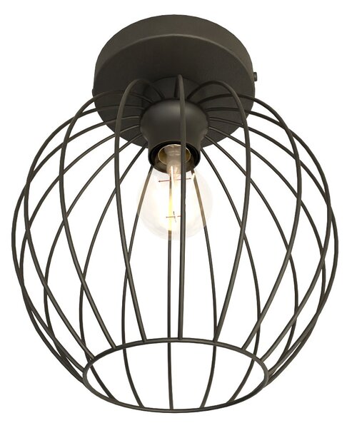 Plafoniera Minimal Industrial Orion 1 Luce Nera
