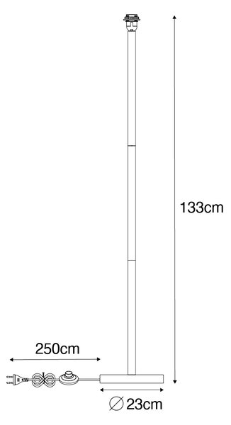 Lampada da terra rurale in legno senza paralume - Mels