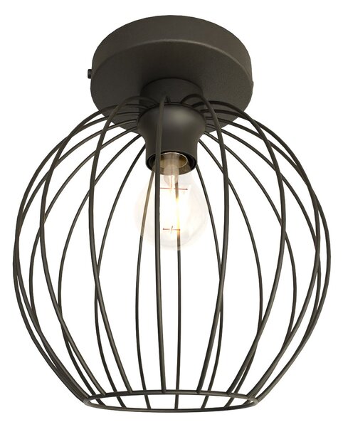Plafoniera Minimal Industrial Orion 1 Luce Nera