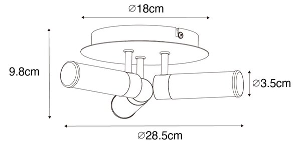 Plafoniera da bagno moderna in ottone a 3 luci IP44 - Bath