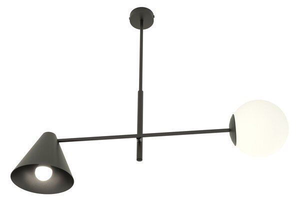 Plafoniera Moderna Industrial Nodens 2 Luci Nero
