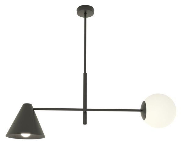 Plafoniera Moderna Industrial Nodens 2 Luci Nero