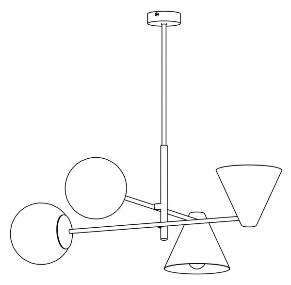 Plafoniera Moderna Industrial Nodens 4 Luci Nero
