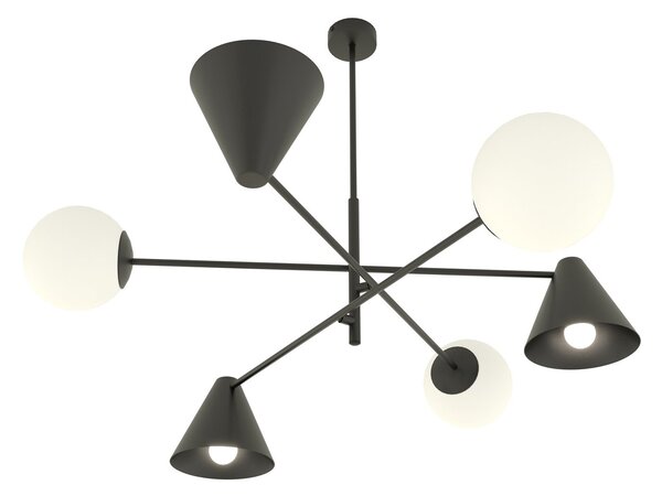Plafoniera Moderna Industrial Nodens 6 Luci Nero