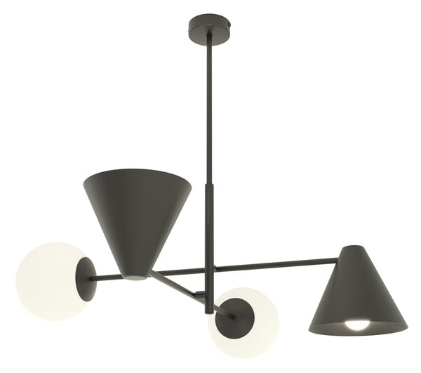 Plafoniera Moderna Industrial Nodens 4 Luci Nero