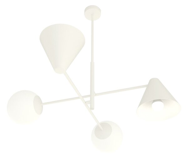 Plafoniera Moderna Industrial Nodens 4 Luci Bianco