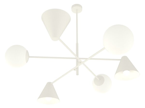 Plafoniera Moderna Industrial Nodens 6 Luci Bianco