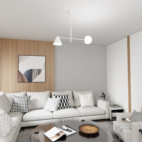 Plafoniera Moderna Industrial Nodens 2 Luci Bianco