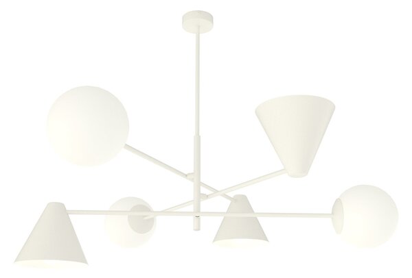 Plafoniera Moderna Industrial Nodens 6 Luci Bianco