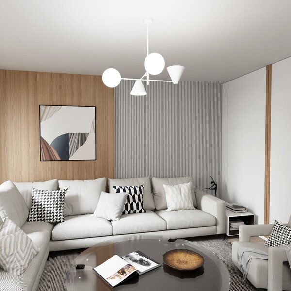 Plafoniera Moderna Industrial Nodens 4 Luci Bianco