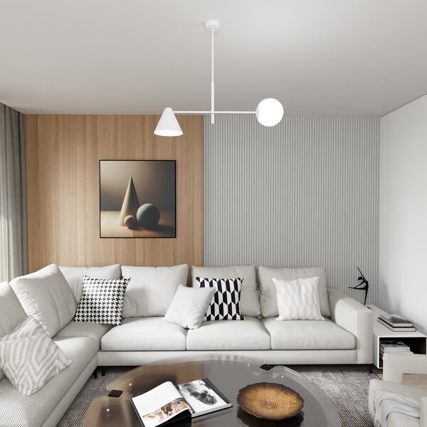 Plafoniera Moderna Industrial Nodens 2 Luci Bianco