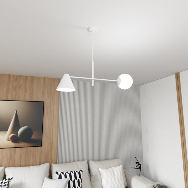 Plafoniera Moderna Industrial Nodens 2 Luci Bianco